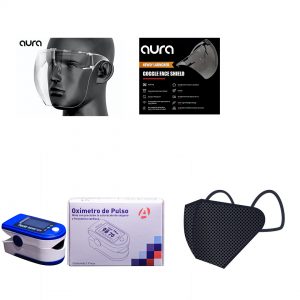 Aura Goggle Face Shield + FINGERTIP PULSE OXIMETER (5 N-95 Mask Free of MRP 500)
